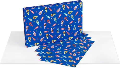 Vista 2 de American Greetings Hojas de papel de regalo con líneas de rejilla, latas (12 hojas, 30 pulgadas x 20 pulgadas)