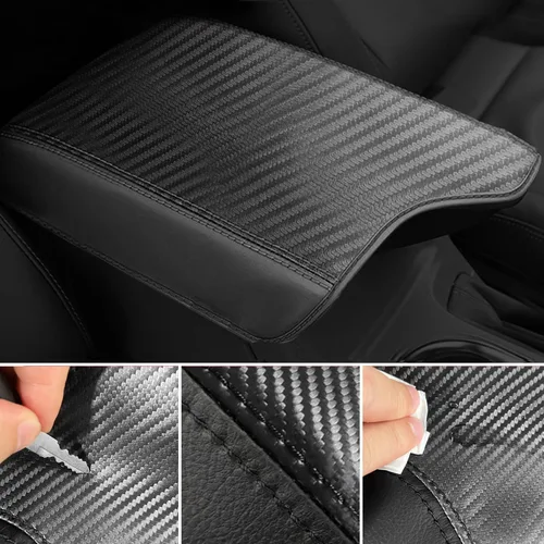 Vista 2 de Funda para reposabrazos de consola central, adecuada para Ford Ranger 2023, 2022, 2021, 2020, 2019, de cuero antiarañazos, funda protectora de tapa