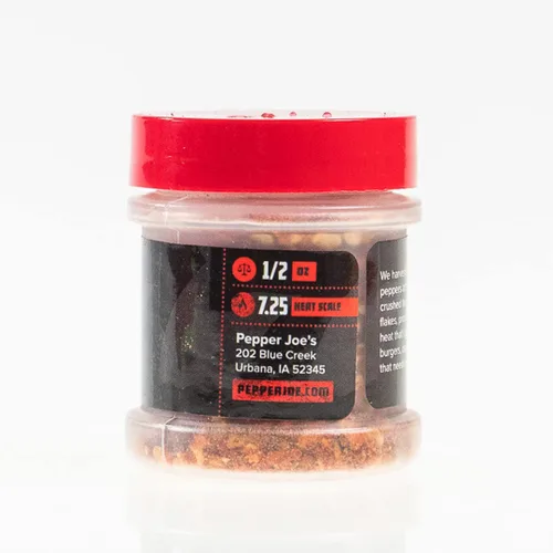 Vista 2 de Pepper Joe's 7 hojuelas de pimienta Jonah Pot – Copos de chile extremadamente picantes – Tarro coctelero de 1/2 oz – Copos de pimiento picante puro