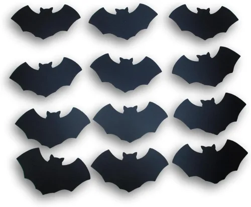 Vista 3 de Recortes de formas de fieltro para Halloween, 5.5 pulgadas, ideal para decoración de artes y manualidades, 12 piezas (murciélago)