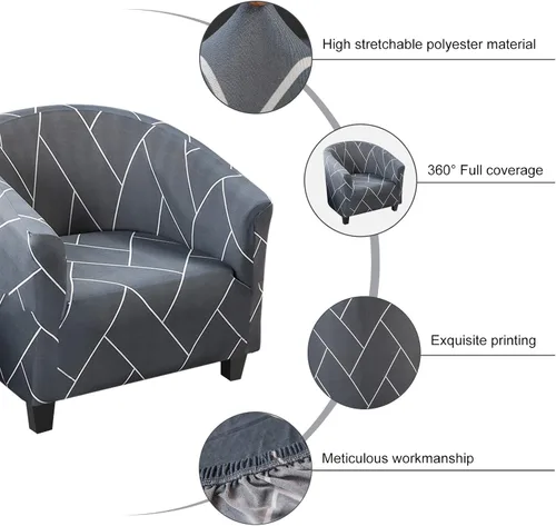 Vista 3 de HOTNIU Funda para silla de club, fundas para sillas de bañera para sillones, funda de sillón de alta elasticidad, protector de muebles para sala