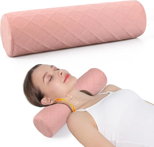 Vista 13 de Cozyhealth Almohada cervical pequeña de 3.1 pulgadas de alto, almohada cilíndrica de espuma viscoelástica suave media para dormir, soporte de cuello