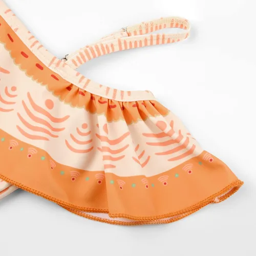 Vista 3 de Uhdear Traje de baño de dos piezas para niñas con hombros descubiertos