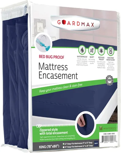 Vista 65 de Protector de colchón Guardmax con cremallera funda contra insectos para cama 100% impermeable suave, hipoalergénico y transpirable