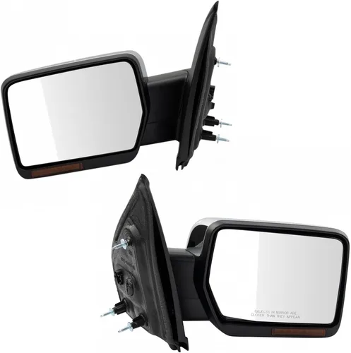 Vista 208 de TRQ Conjunto de 2 piezas de espejo lateral para conductor y pasajero, ajuste eléctrico, sin calefacción, sin memoria, color negro, compatible