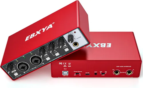 Vista 9 de EBXYA Interfaz de audio 2x2 para grabación de música, interfaz USB Plug and Play de 24 bits/192 kHz para PC y Mac, estudio, guitarra, podcast