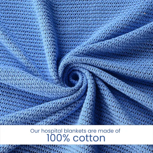 Vista 3 de Linteum Textile - Manta térmica de hospital de 66 x 90 pulgadas, 100 % algodón, transpirable, suave y acogedora, con diseño de célula abierta