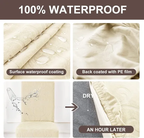 Vista 3 de Genina Fundas impermeables para sillas Parsons de comedor, fundas elásticas para sillas Parsons para comedor, cocina, funda protectora para silla