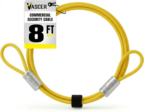 Vista 10 de Vascer Cable de seguridad antirrobo de acero galvanizado trenzado de alta resistencia comercial con extremos en bucle.