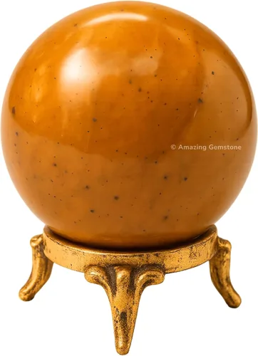 Vista 77 de Amazing Gemstone Bola de cristal de Amazonita con soporte, bolas de meditación de esfera de cristal de 2 pulgadas para brujería y bolas decorativas