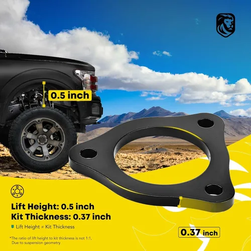 Vista 2 de YHTAUTO Kit de elevación de nivelación delantera de 1/2 pulgada compatible con Ford F-150 2004-2023, solo RWD/4WD, espaciadores de elevación