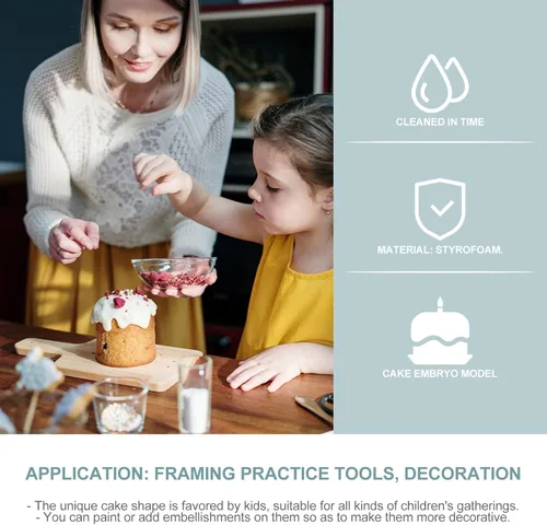 Vista 5 de Angoily Muñecos redondos de espuma de 3 niveles, 3 tamaños, pastel de boda falso, espuma para decoración y exhibición de bodas