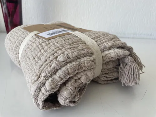 Vista 10 de DEKADRON Manta de muselina 100% algodón, colcha de 4 capas, suave muselina de algodón turco, colcha reversible, visón