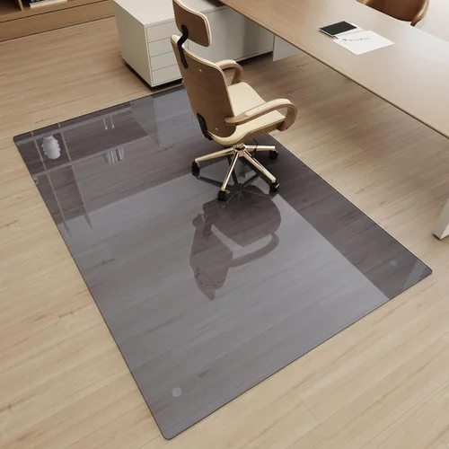 Vista 21 de [Vidrio templado] Tapete para silla de vidrio de 30 x 48 pulgadas, tapete de piso duro resistente con esquinas redondas y borde pulido, tapete