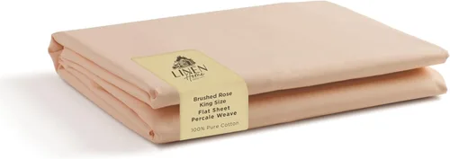 Vista 73 de Sábanas de 100% algodón percal, tamaño individual, 1 sábana encimera, ropa de cama fresca, resistente y transpirable, celeste