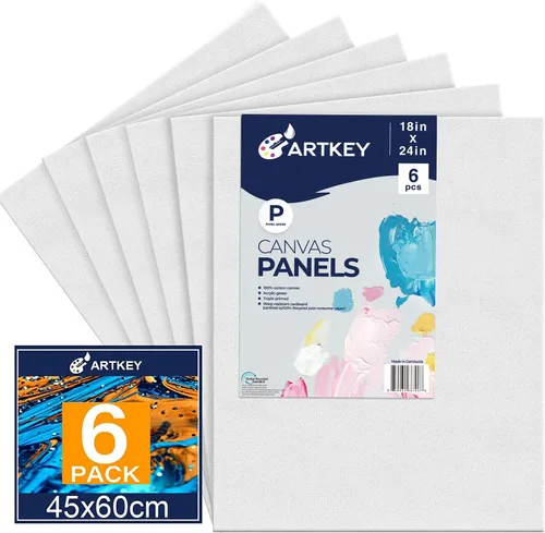 Vista 30 de Paneles de lienzo de 9 x 12 pulgadas, paquete de 12 unidades, 10 onzas, imprimados 100% algodón, lienzos en blanco para pintura, tableros de lienzo