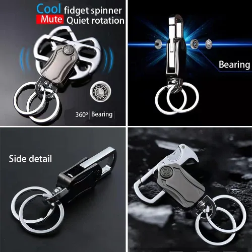 Vista 3 de Multifunctional Heavy Duty Keychain, Car Keychain, Wearable Type Keychain for Men and Women with 2 Keyrings