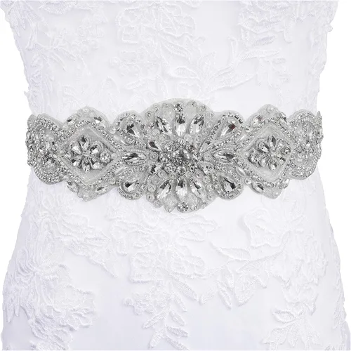 Lovful Cinturón de novia para vestidos vestido de novia para mujer cuentas de cristal y cinturones de diamantes de imitación
