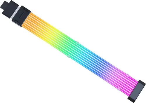 Vista 10 de Lian Li Strimer Wireless 8 Pin (PW8-1W) - Addressable RGB Power Extension Cable - 2.4 GHz Wireless Control with 382mm; 15.03 Inch Length - LED Strip