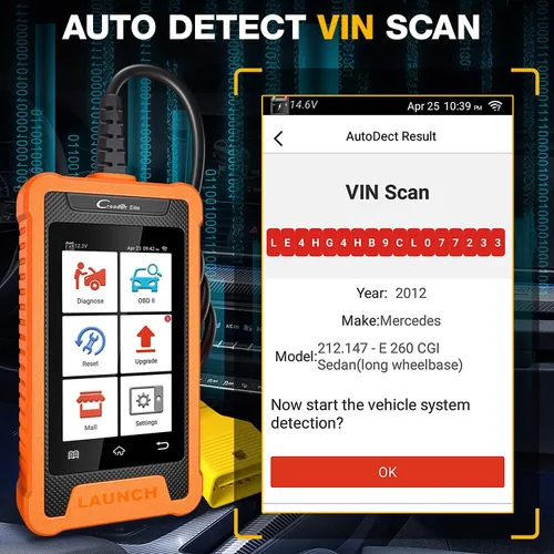 Vista 7 de LAUNCH Creader Elite 2026 para escáner OBD2 de sistema completo Mercedes-Benz MB Sprinter Maybach, herramienta de escaneo de diagnóstico