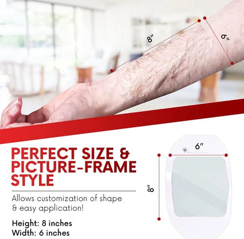 Vista 3 de Healqu - Apósito de película transparente, 6 x 8 pulgadas, paquete de 10 parches adhesivos impermeables para vendaje de heridas, ducha