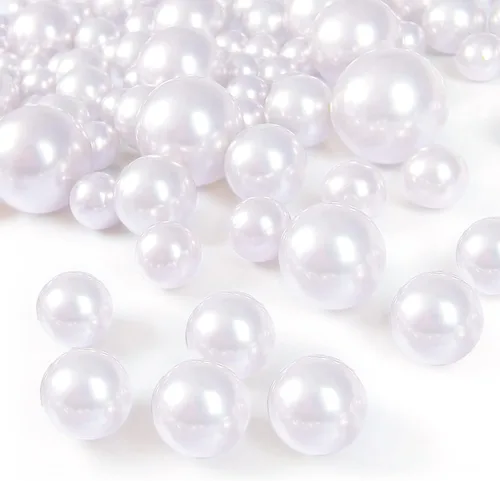 Vista 12 de 160 perlas para relleno de jarrón, cuentas de perlas sin agujero, cuentas de perlas de maquillaje para soporte de pinceles para decoración del hogar