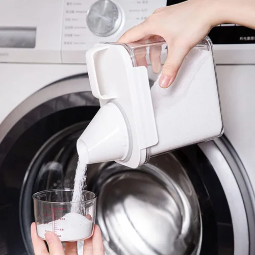 Vista 3 de Zerodeko Dispensador de detergente para ropa, dispensador de jabón para lavandería, botella vacía de detergente para ropa de 1.1 L, jarras