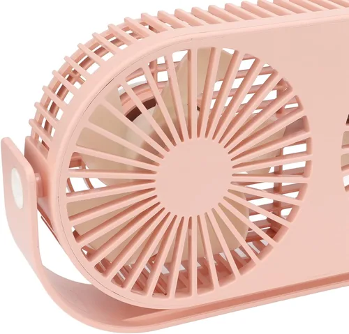 Vista 8 de Ventilador de escritorio USB personal pequeño, ventilador USB de doble cabezal mejorado para el hogar, dormitorio, oficina, ventilador pequeño