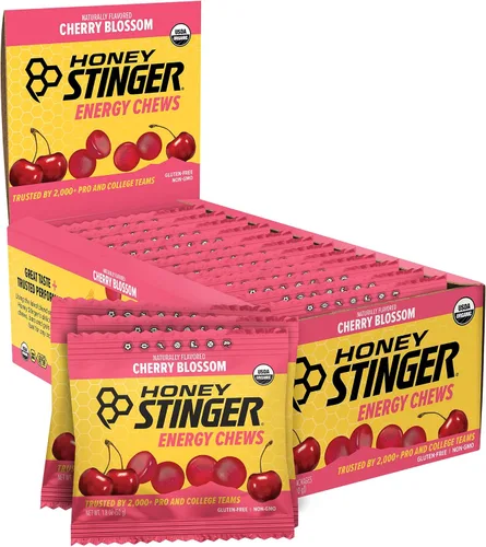 Vista 18 de Honey Stinger Organic Berry Blast - Masticables energéticos con cafeína, sin gluten con cafeína, para ejercicio, correr y rendimiento, nutrición