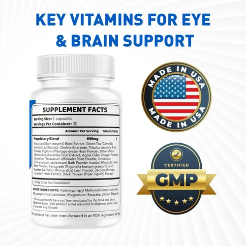 Vista 3 de Sight Flow - Cápsulas para ojos de fórmula avanzada, suplemento de apoyo oficial SightFlow Pills, suplemento de apoyo premium, ingredientes