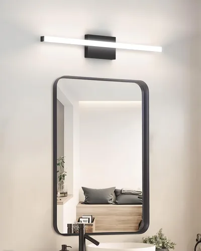 Vista 6 de Lámparas de baño modernas de 24 pulgadas sobre espejo, 24 W, 2000 lúmenes, 5CCT, luces de tocador regulables para baño, barra de luz LED