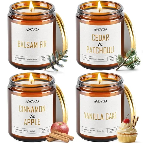 Vista 24 de AOOVOO Velas de canela de manzana, velas perfumadas de 22 onzas, vela de aromaterapia, vela de soja para el hogar perfumada