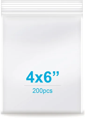 Vista 11 de 3 x 5 pulgadas, paquete de 200 bolsas de polietileno de plástico transparente de 2 mil de grosor con cierre resellable con cierre resellable