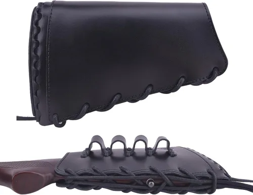 Vista 5 de Almohadilla de cuero para mejilla de culata cosida a mano para rifle 38/357 45-70 308 .22LR 12GA