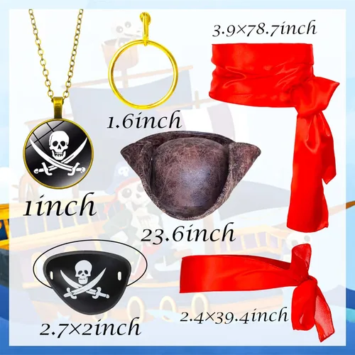 Vista 2 de JeVenis Disfraz de pirata para mujer, disfraz de pirata para adultos, disfraz de fiesta de pirata, festival de música, disfraz de Halloween, vestido