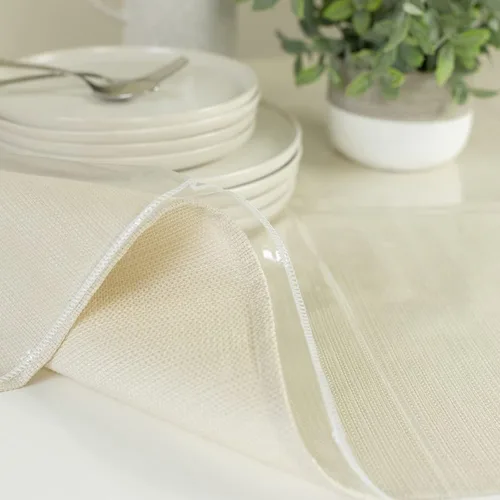 Vista 6 de Benson Mills - Mantel de plástico transparente resistente, 100% impermeable y a prueba de derrames de aceite, para mesas de comedor, fiestas