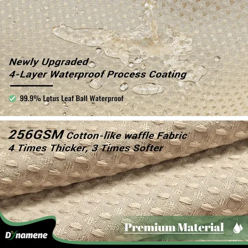 Vista 291 de Cortina de ducha de tela Dynamene verde oscuro - Cortinas de baño de tela de nido de abeja texturizadas resistentes, juego de cortinas de baño