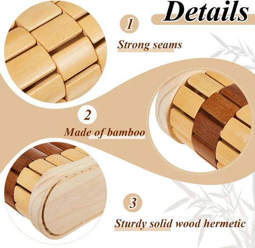 Vista 3 de Soaoo 2 almohadas de sauna de bambú para el cuello, almohada de respaldo de sauna, almohada cervical de madera, accesorios de sauna, reposacabezas