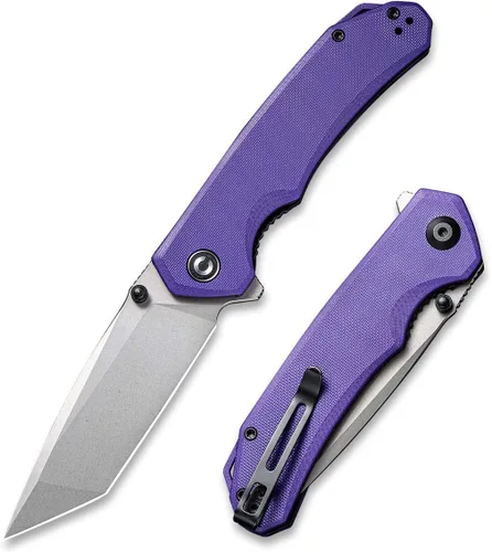 Vista 7 de CIVIVI Brazen Cuchillo de Bolsillo Plegable, Hoja Lisa Tanto D2 de 3.5 Pulgadas, Cuchillo G-10 para Acampar y Senderismo al Aire Libre con Tetones