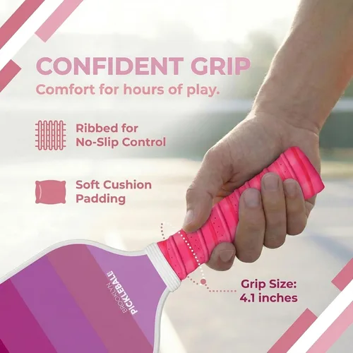 Vista 5 de Brooklyn Pickleball Co. – Carbon Fiber Pickleball Paddles – USAPA Approved, Honeycomb Core, Cushioned Grip, Lightweight Design – Single Paddles &