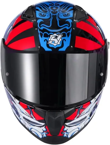 Vista 6 de HAX Obsidian Full Face Dual Visor Adult Motorcycle Helmet for Motorbike Street Bike with Pinlock Ready DOT Approved (Blaze Blue,XXL)
