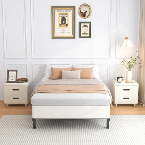 Vista 2 de ROIL Somier de 10 Pulgadas para Cama Individual, Somier Metálico Resistente con Funda de Tela, Capacidad Máxima de Peso de 3500 Libras, Fácil