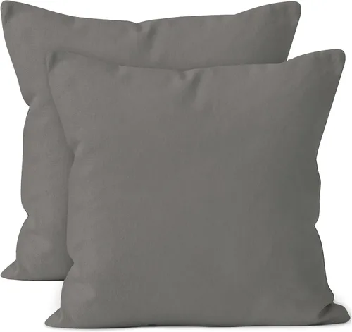 Vista 38 de Encasa XO Juego de 2 fundas de almohada de 12 x 12 pulgadas, color beige, sin rellenos, fundas de almohada de algodón para sala de estar, cama
