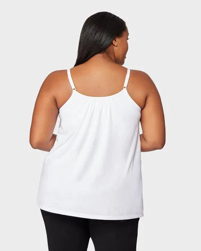 Vista 5 de 32 DEGREES Camiseta de tirantes para mujer, drapeada, con copa integrada