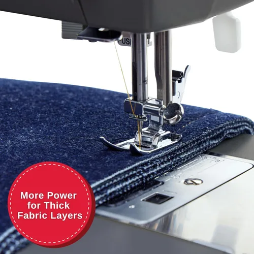 Vista 5 de Singer 4411: máquina de coser resistente con velocidad de costura muy alta, Plástico, Blanco, M