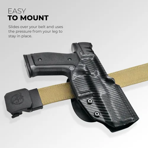 Vista 3 de Black Scorpion Gear OWB Kydex Paddle Holster se adapta a CZ Tactical Sport 2