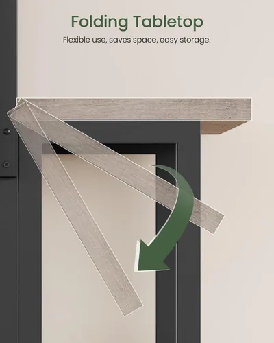 Vista 9 de CHOEZON Isla de cocina con toma de corriente, mesa de isla de cocina con parte superior plegable, islas de almacenamiento estacionario, barra