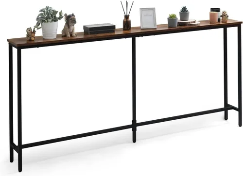 Vista 13 de CAPHAUS Mesa de consola estrecha y larga de 47 pulgadas para entrada, sofá de diseño clásico, mesa estrecha y larga para sala de estar, mesa