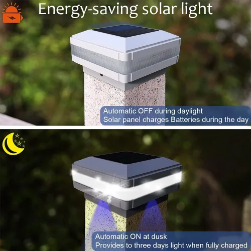 Vista 2 de FVTLED Flexfit - Luces solares para postes de exteriores, funciona con energía solar, para postes de madera de 3.5 x 3.5, 4 x 4, 5 x 5, 6 x 6