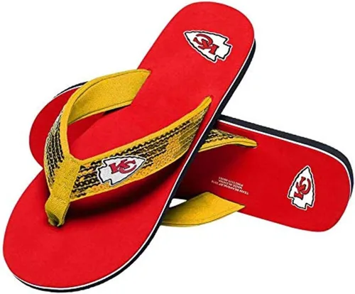 Vista 16 de FOCO Womens NFL Team Logo Sequin Strap Sandals Flip Flops